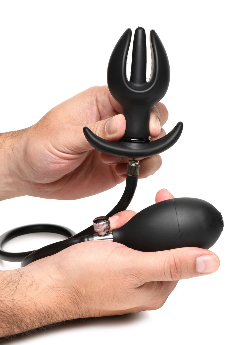 Opblaasbare Siliconen Anale Plug - Zwart