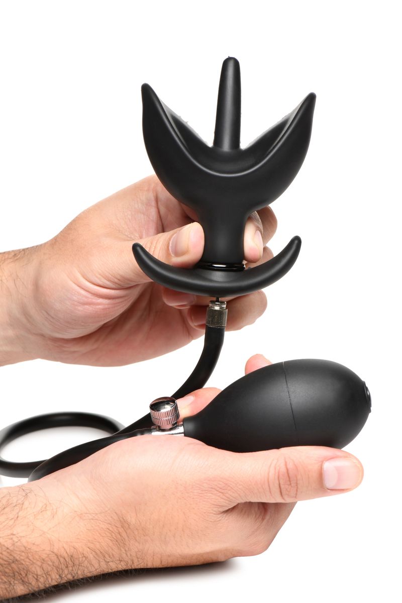 Opblaasbare Siliconen Anale Plug - Zwart