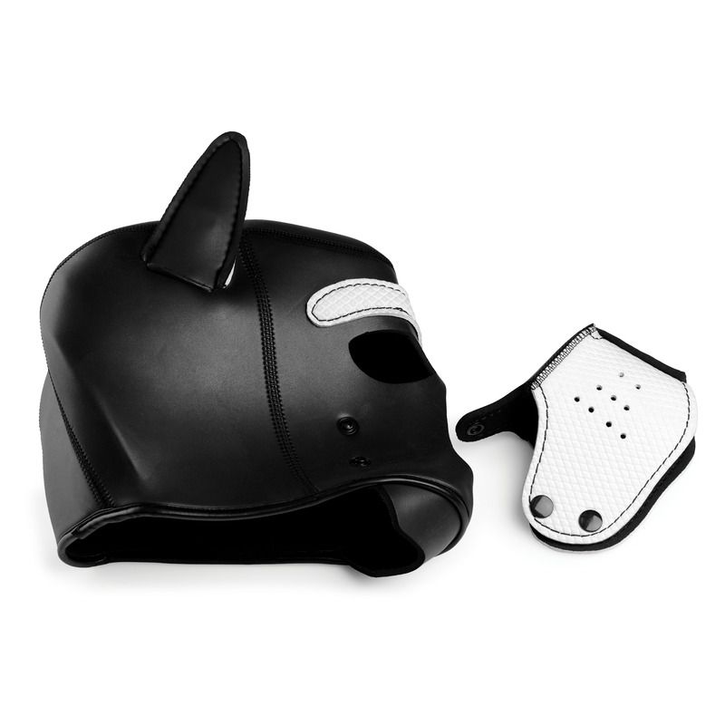 Spike Puppy BDSM Kap - Zwart/Wit