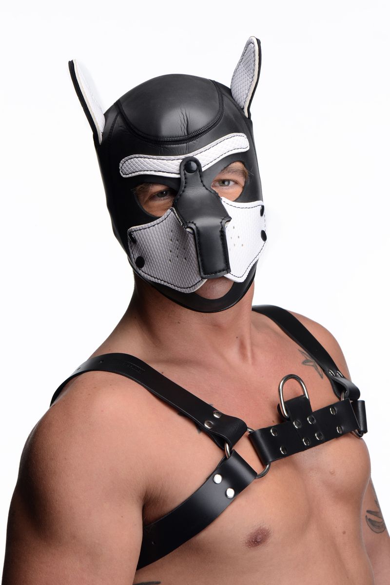 Spike Puppy BDSM Kap - Zwart/Wit