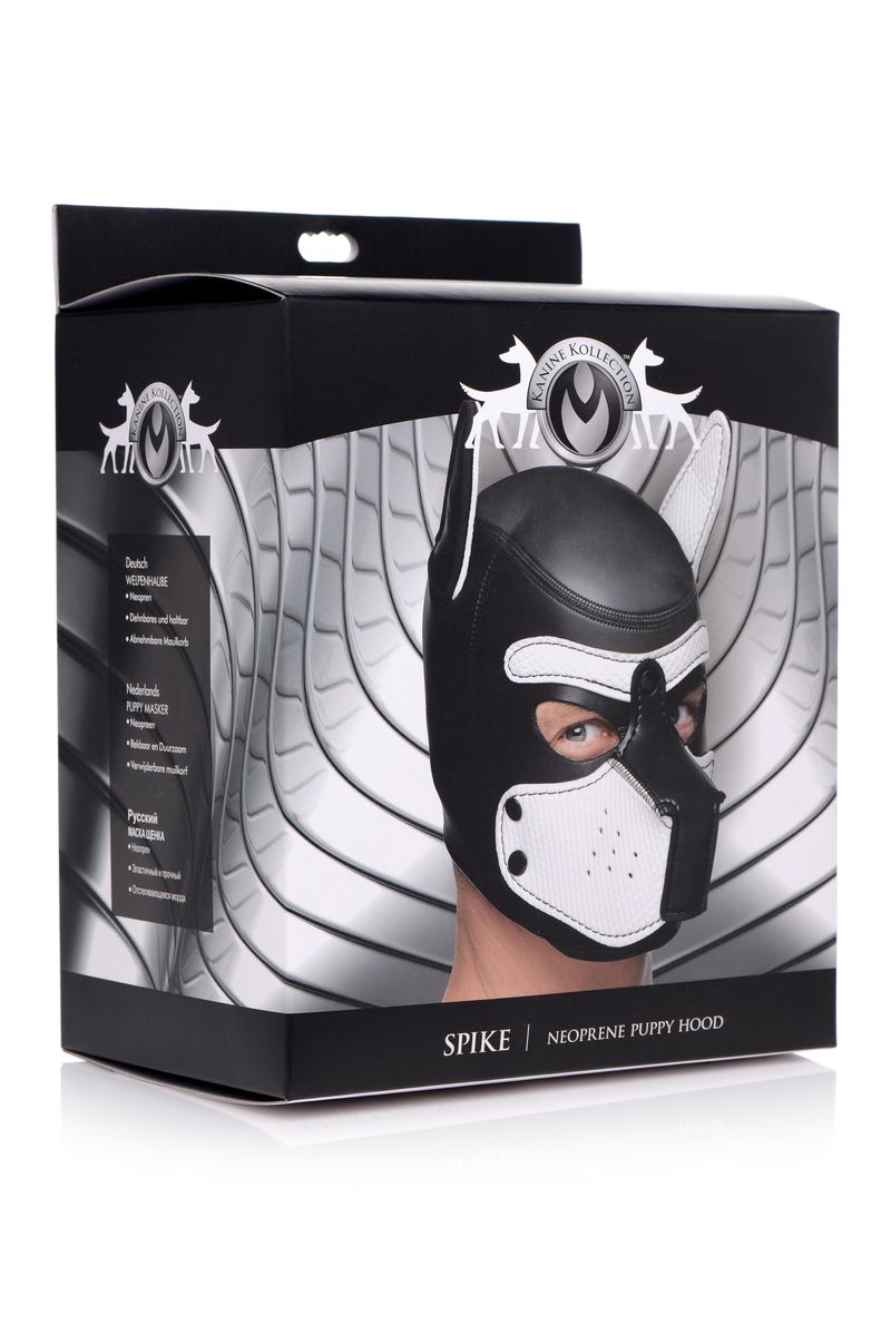 Spike Puppy BDSM Kap - Zwart/Wit