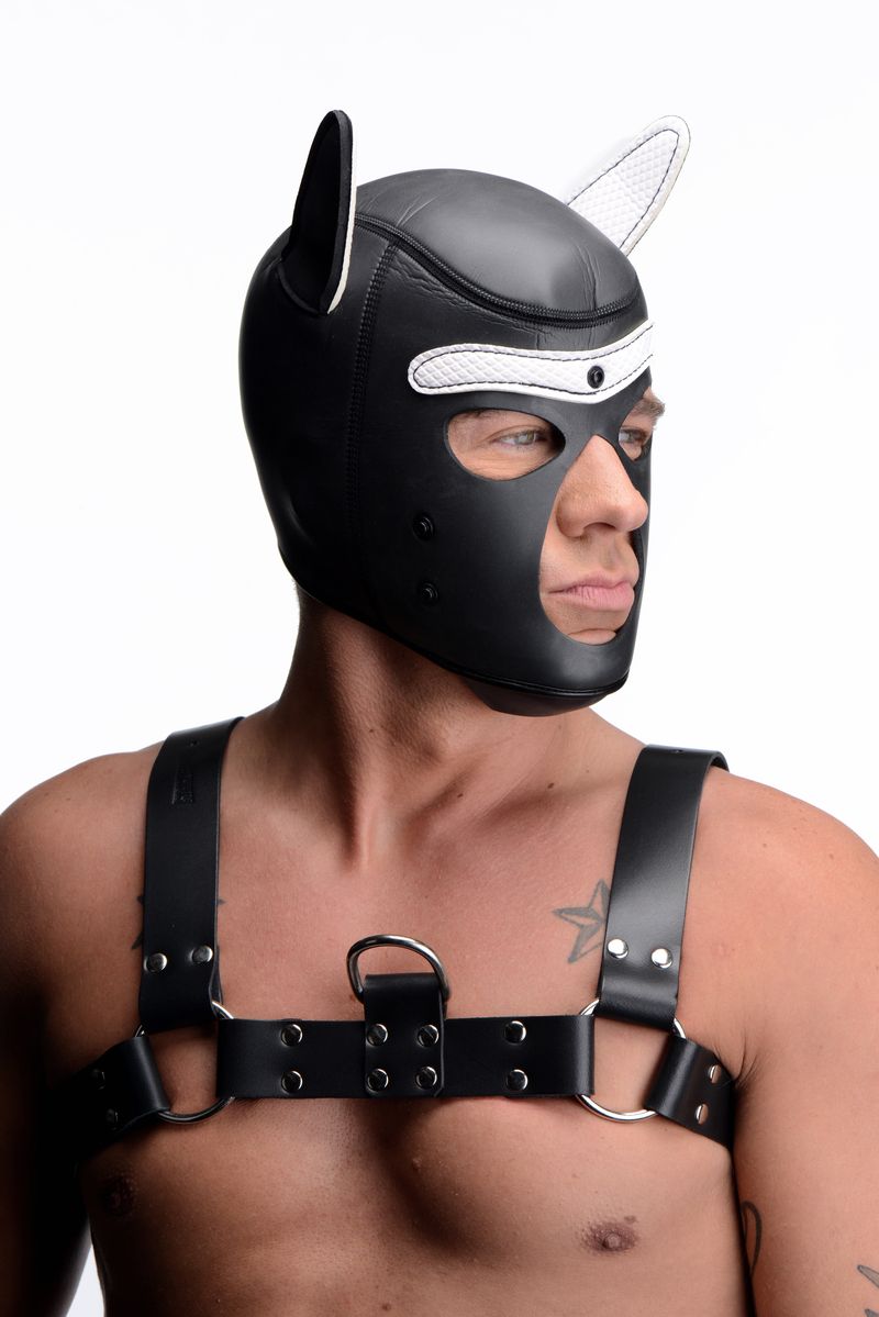 Spike Puppy BDSM Kap - Zwart/Wit
