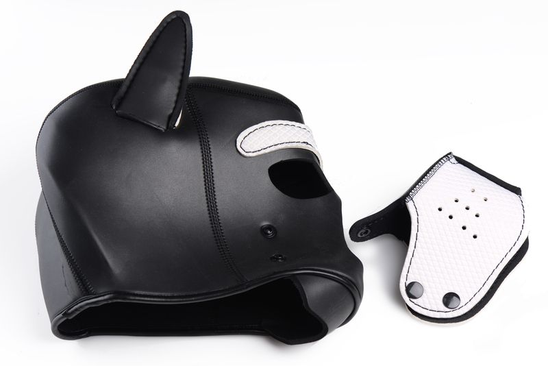Spike Puppy BDSM Kap - Zwart/Wit