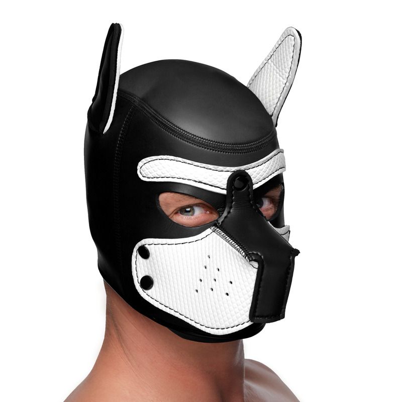 Spike Puppy BDSM Kap - Zwart/Wit