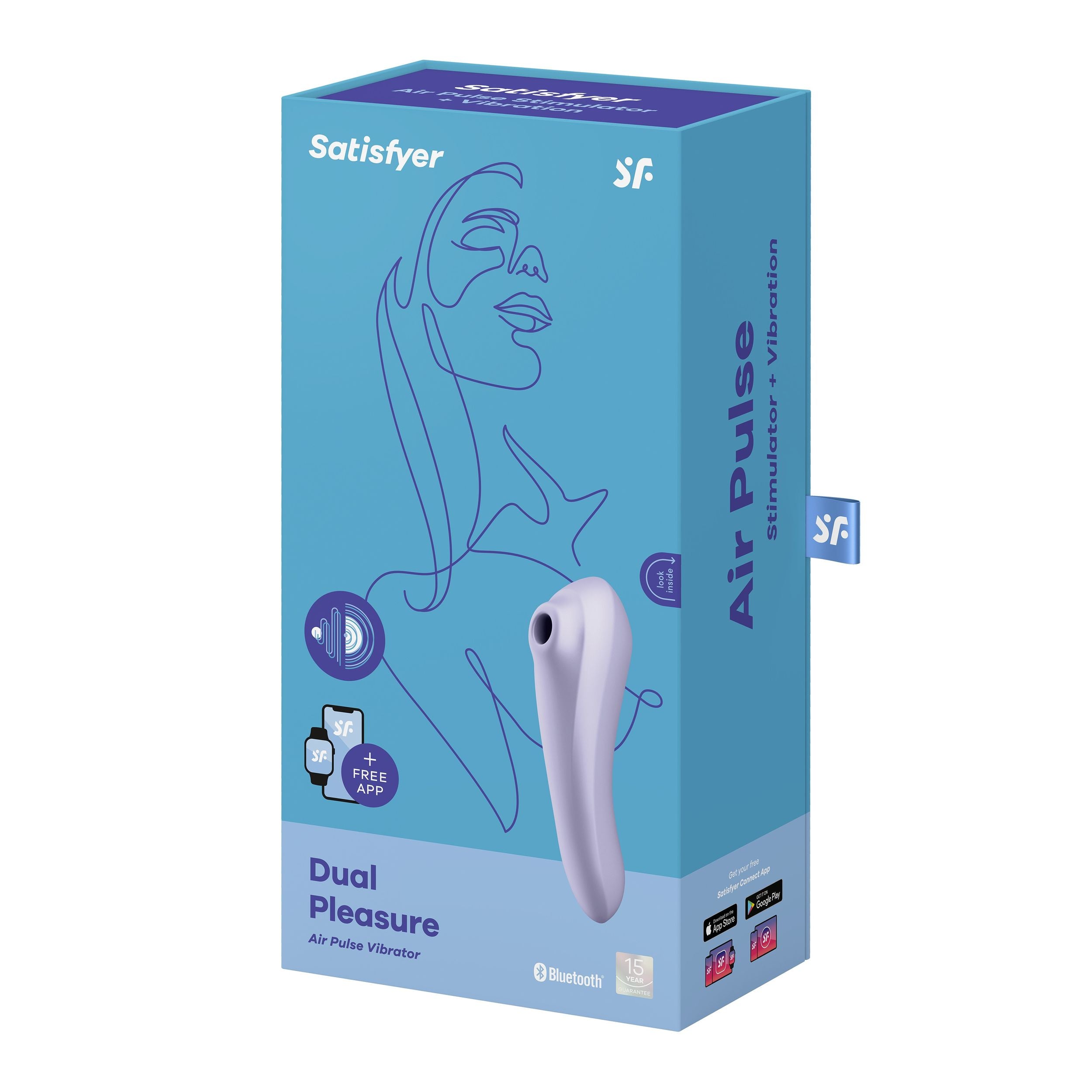 Satisfyer Dual Pleasure Luchtdrukvibrator - Mauve