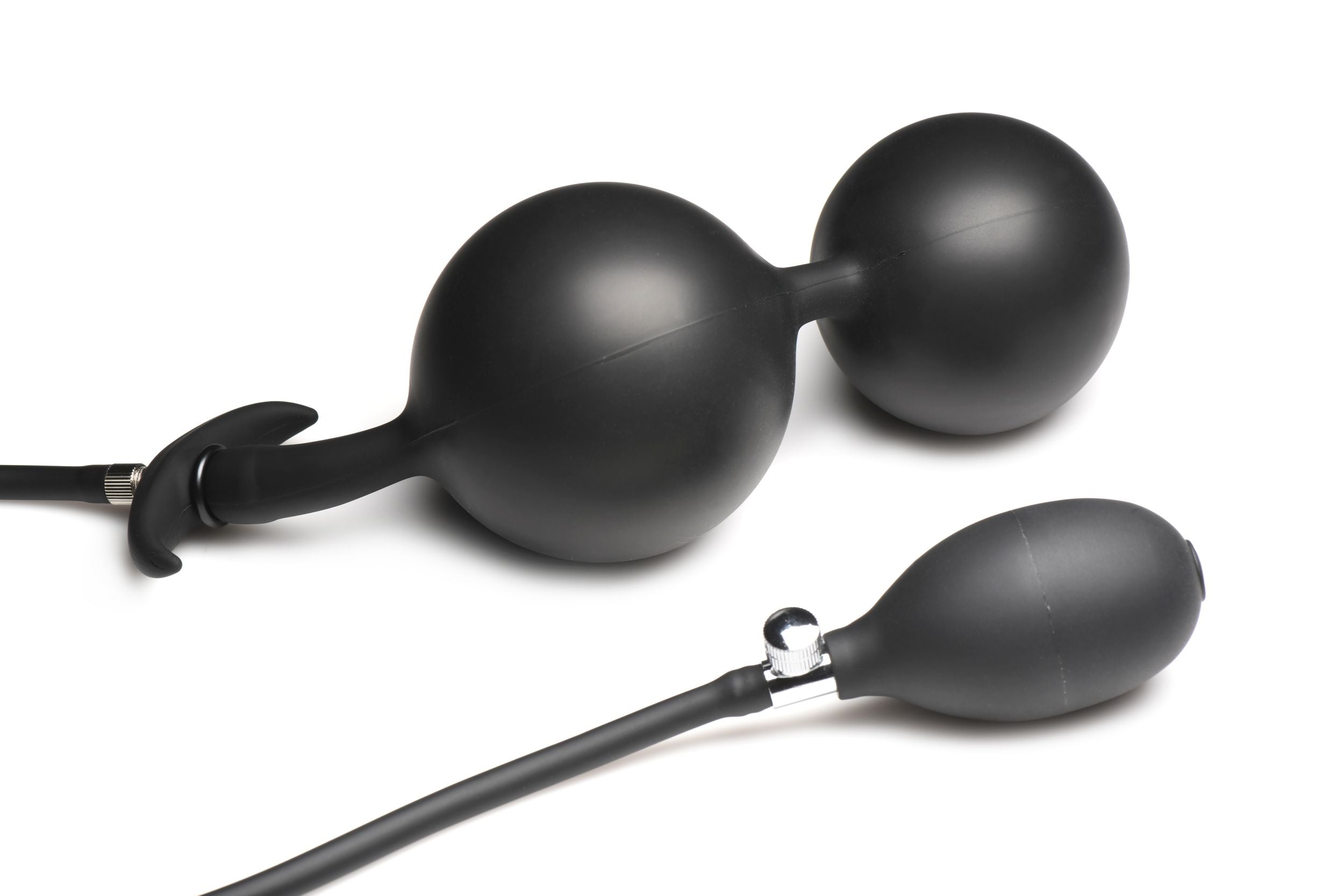 Opblaasbare Siliconen Anale Plug - Zwart