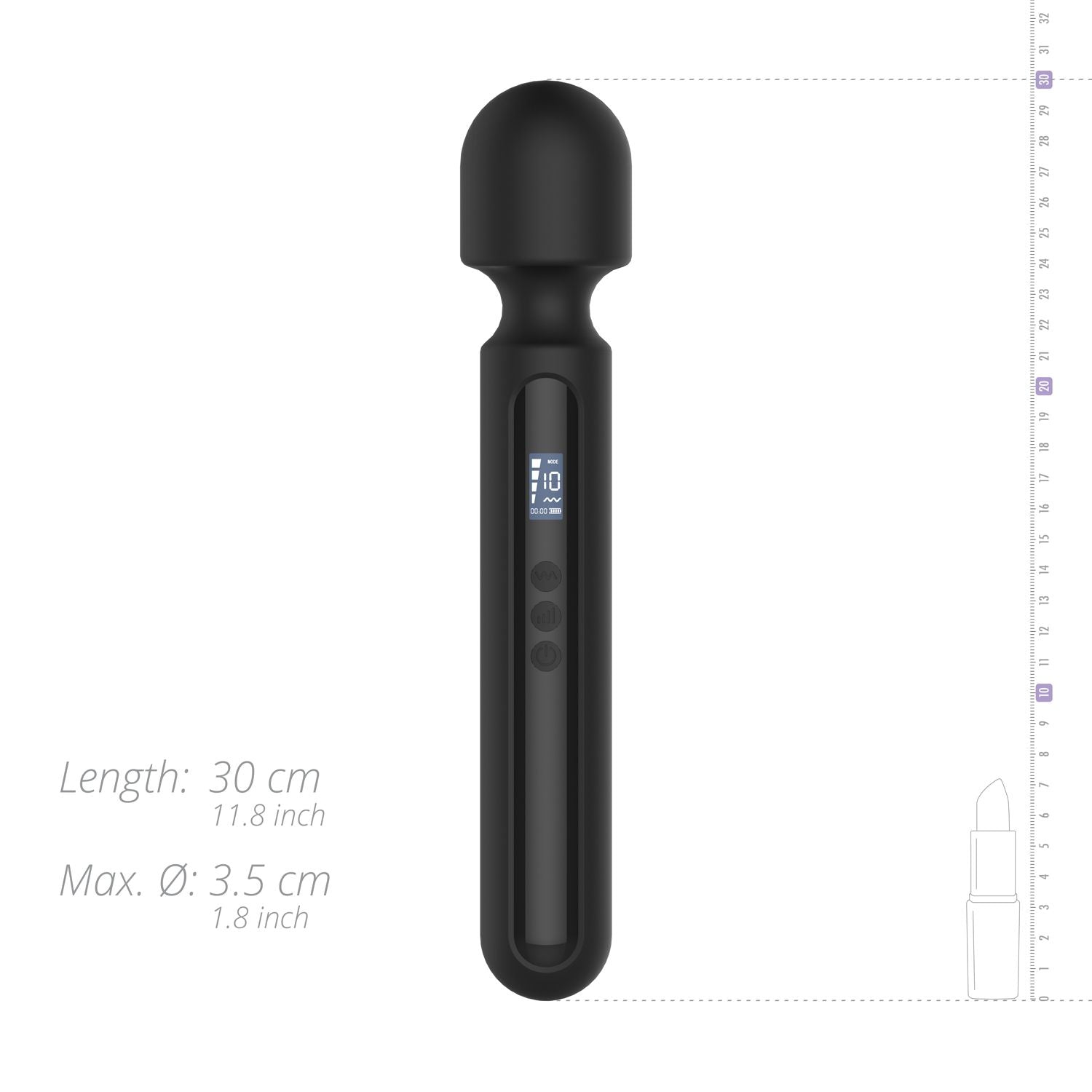 BLAQ - Digitale Super Wand Vibrator - Zwart
