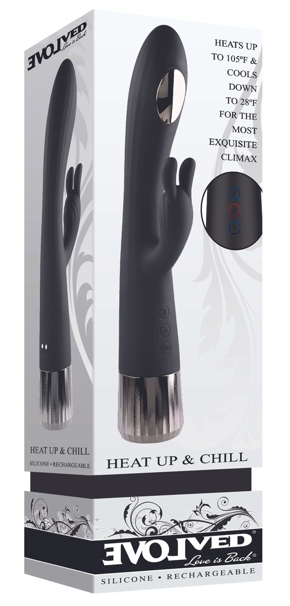 Evolved - Heat Up and Chill Rabbit Vibrator - Zwart