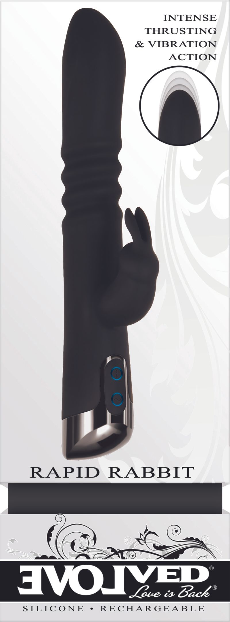 Evolved - Rapid Rabbit Stotende Vibrator - Zwart
