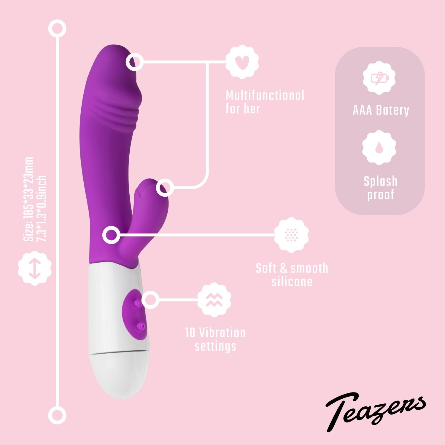 Veelzijdige Rabbit vibrator - Paars