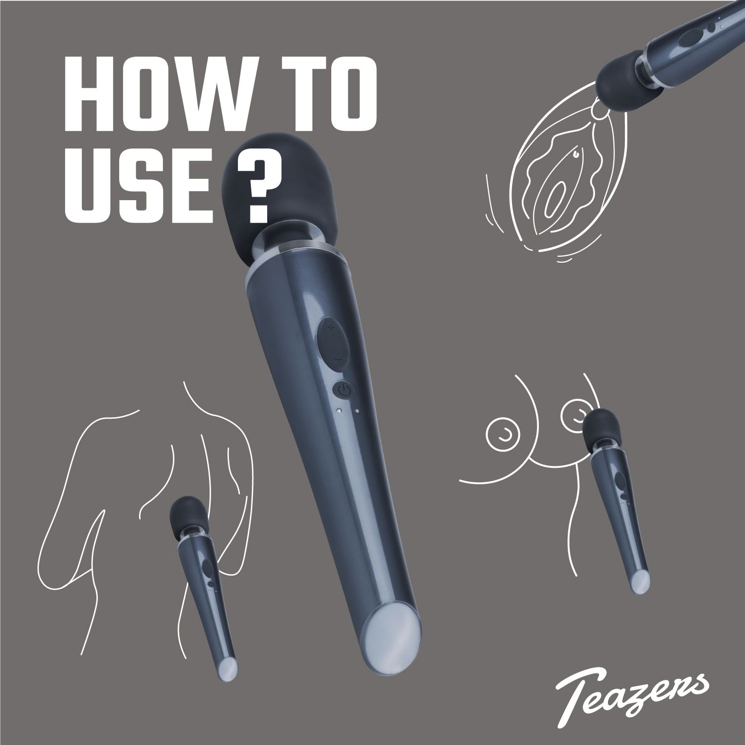 Zwarte Bliksem Wand Vibrator