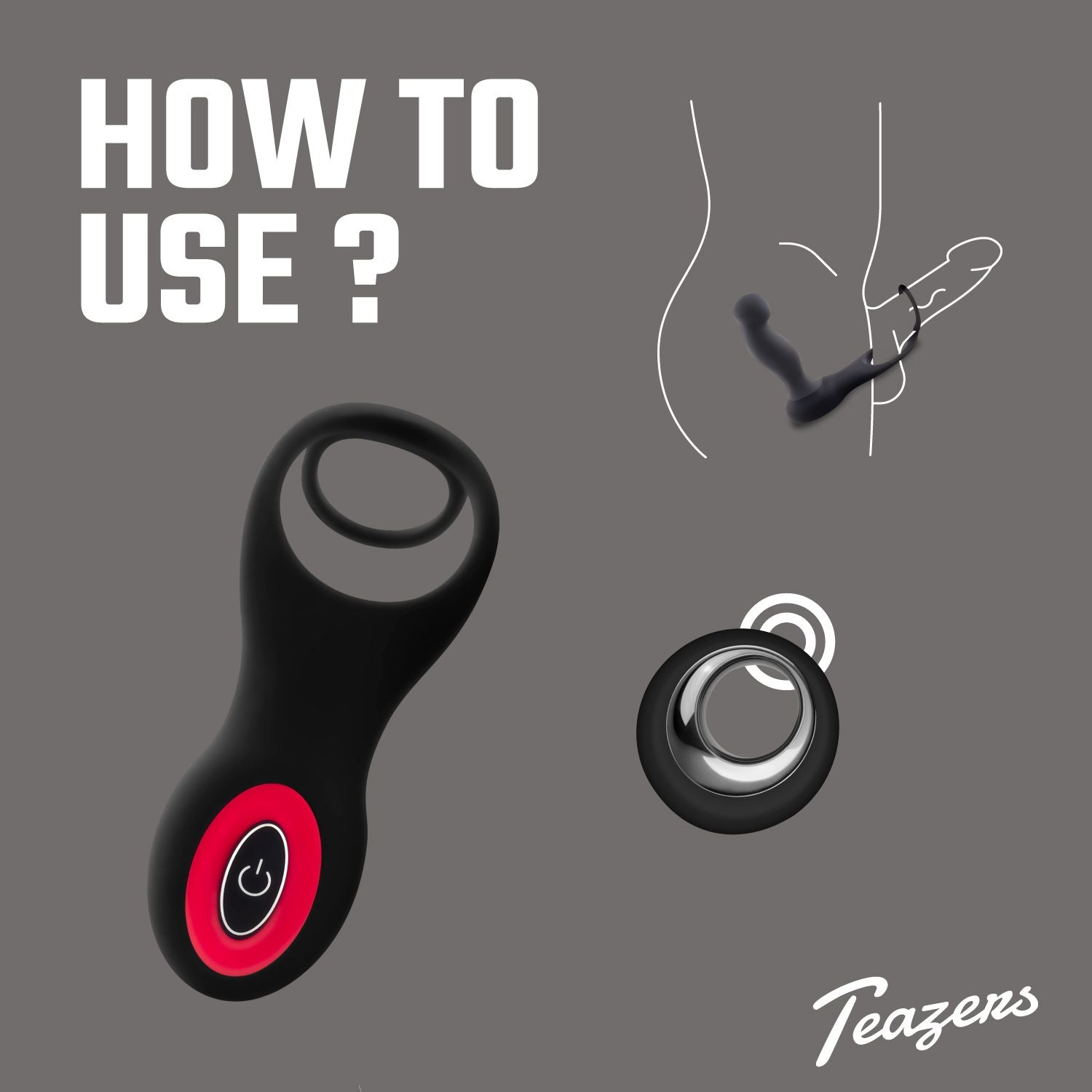 Teazers Cock And Ball Ring Prostaatvibrator Met Afstandsbediening