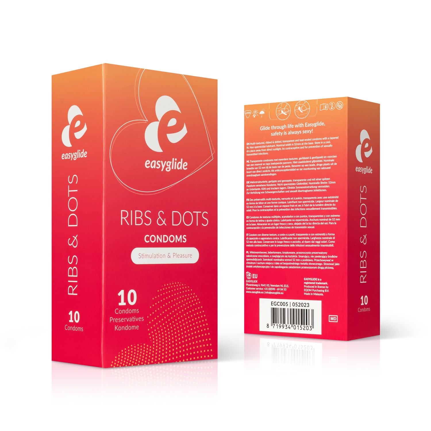 EasyGlide - Ribs en Dots Condooms - 10 stuks