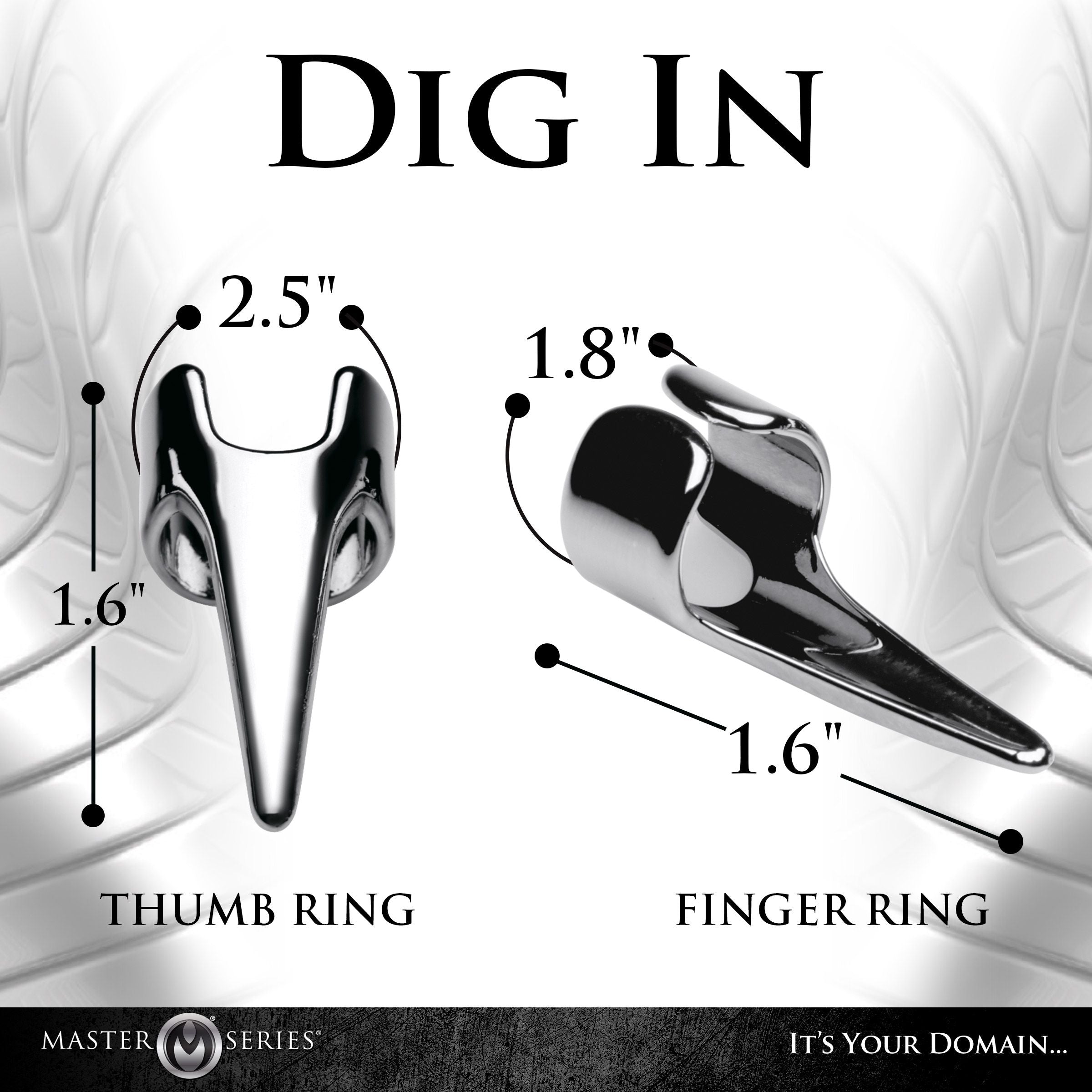 Vijfdelige Sensatie Klauwringen - Zilver