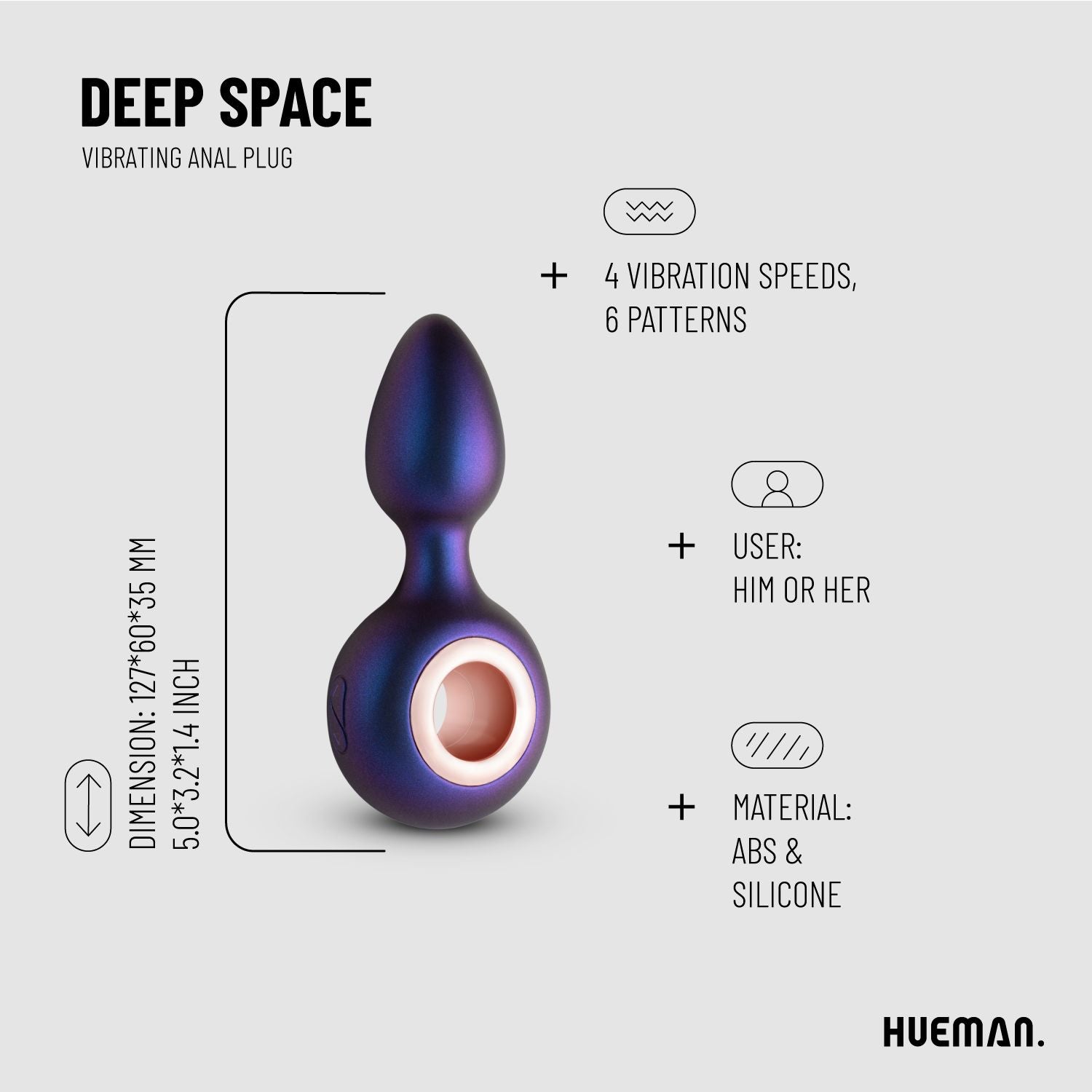 Hueman - Deep Space Vibrerende anaalplug