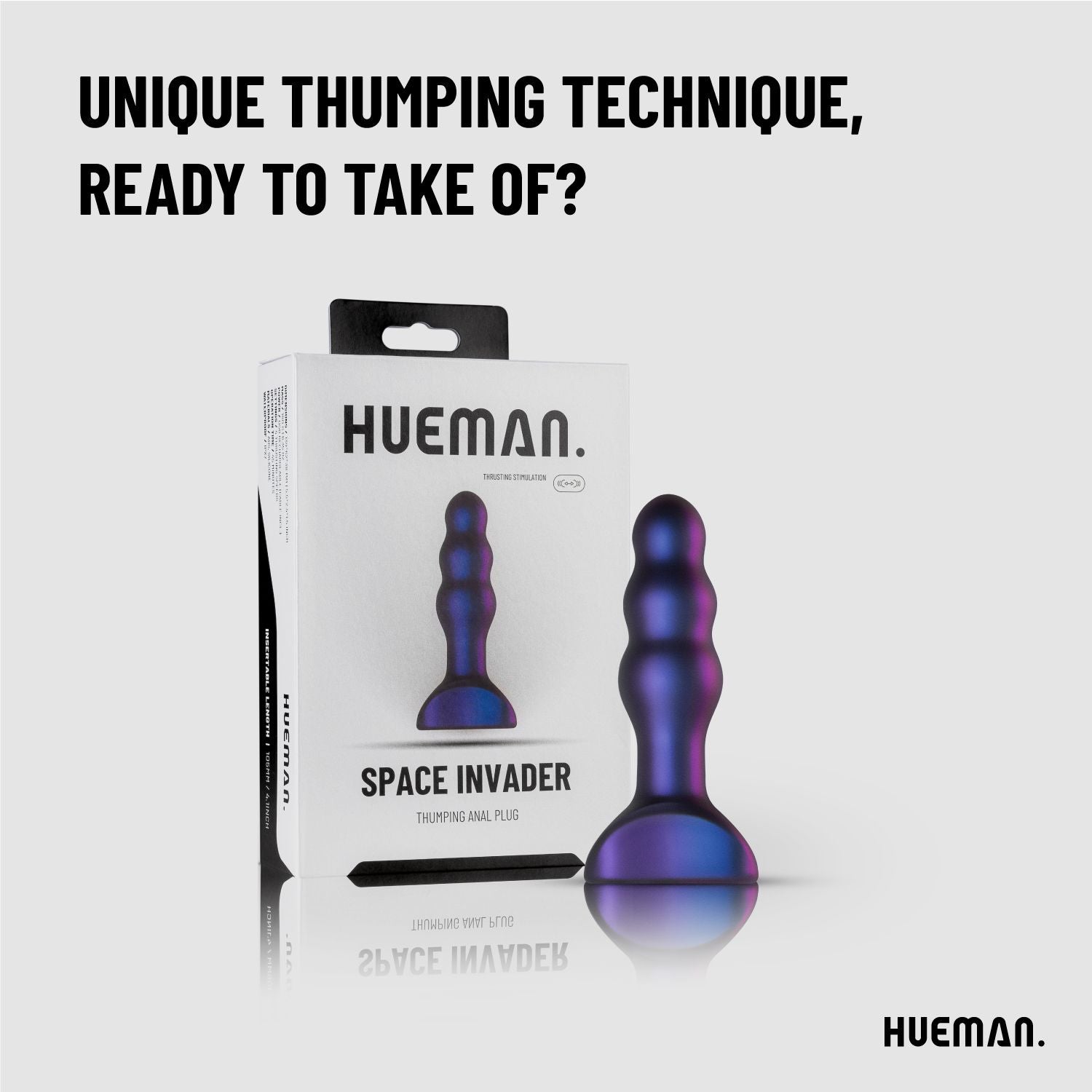 Hueman - Space Invader Vibrerende en krachtige buttplug