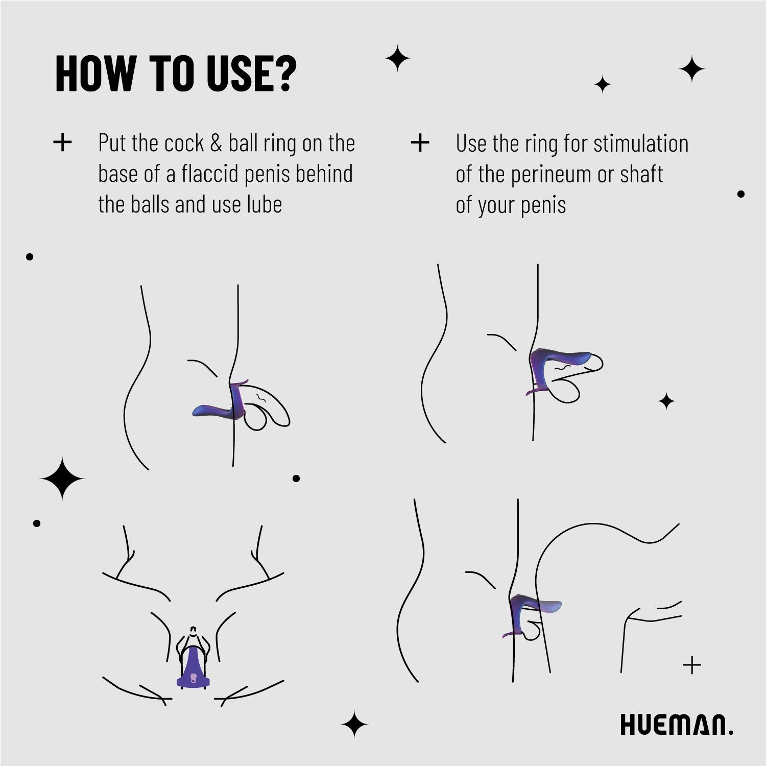 Hueman - Vibrerende strap-on cockring