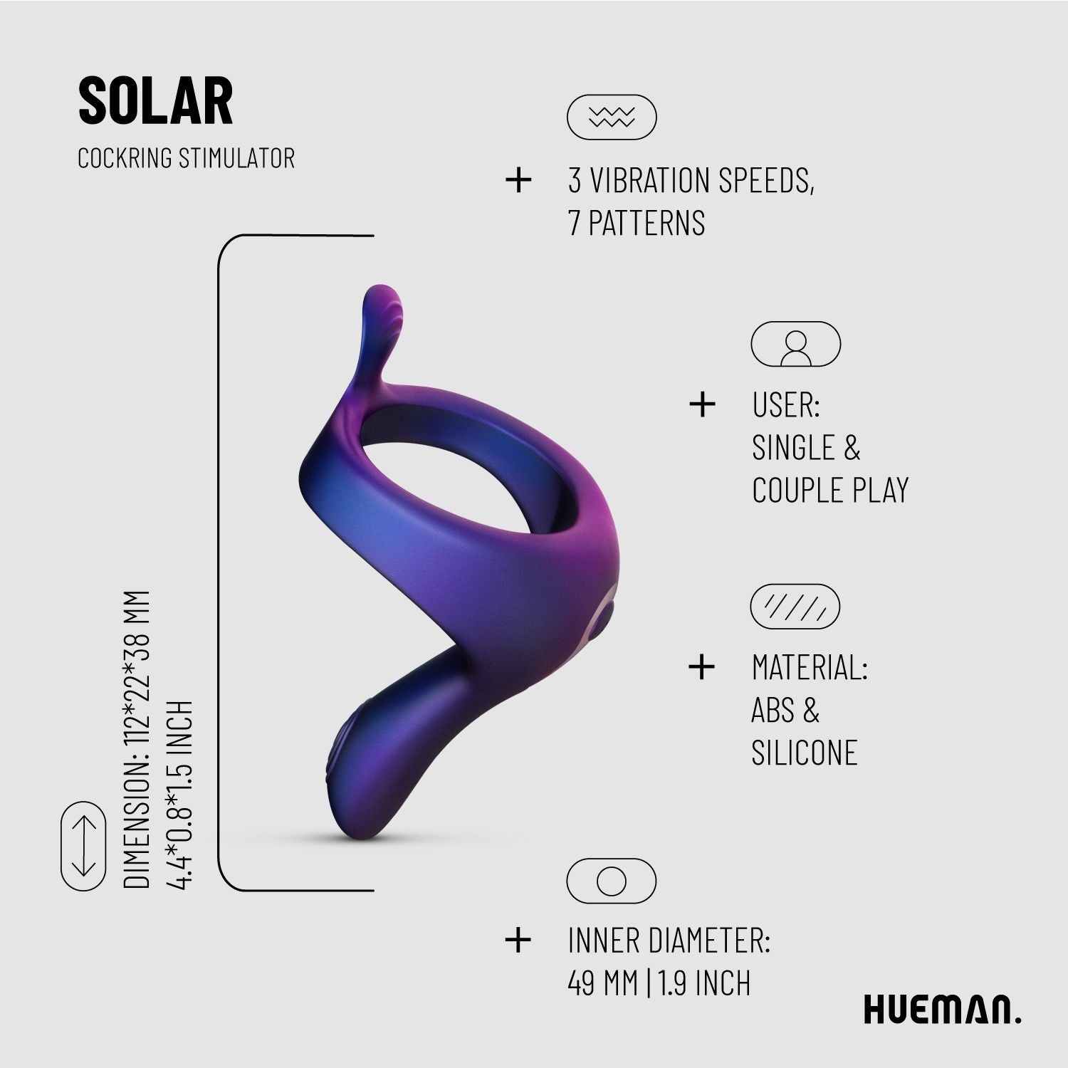 Hueman - Vibrerende strap-on cockring
