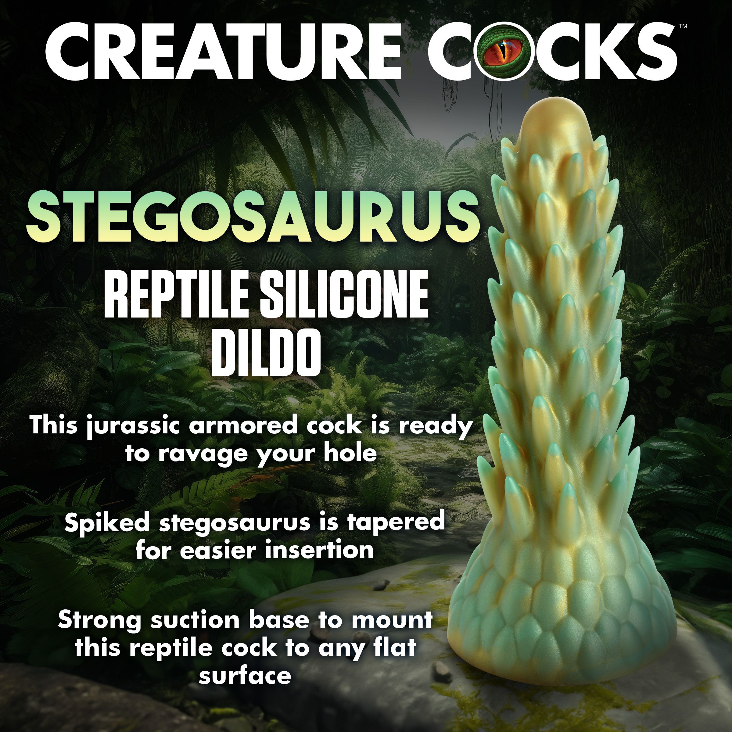 Stegosaurus Spiky Reptiel-dildo - Groen