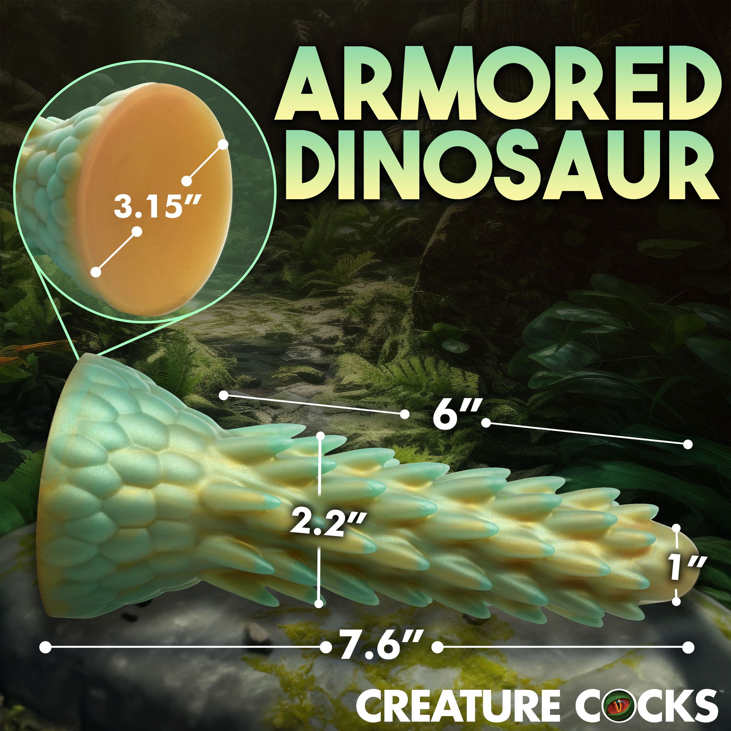 Stegosaurus Spiky Reptiel-dildo - Groen