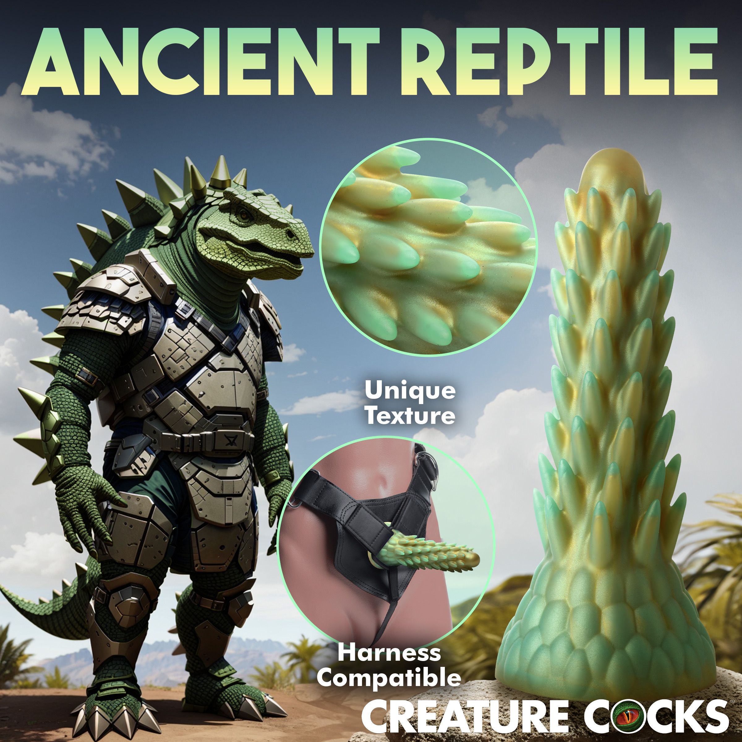 Stegosaurus Spiky Reptiel-dildo - Groen