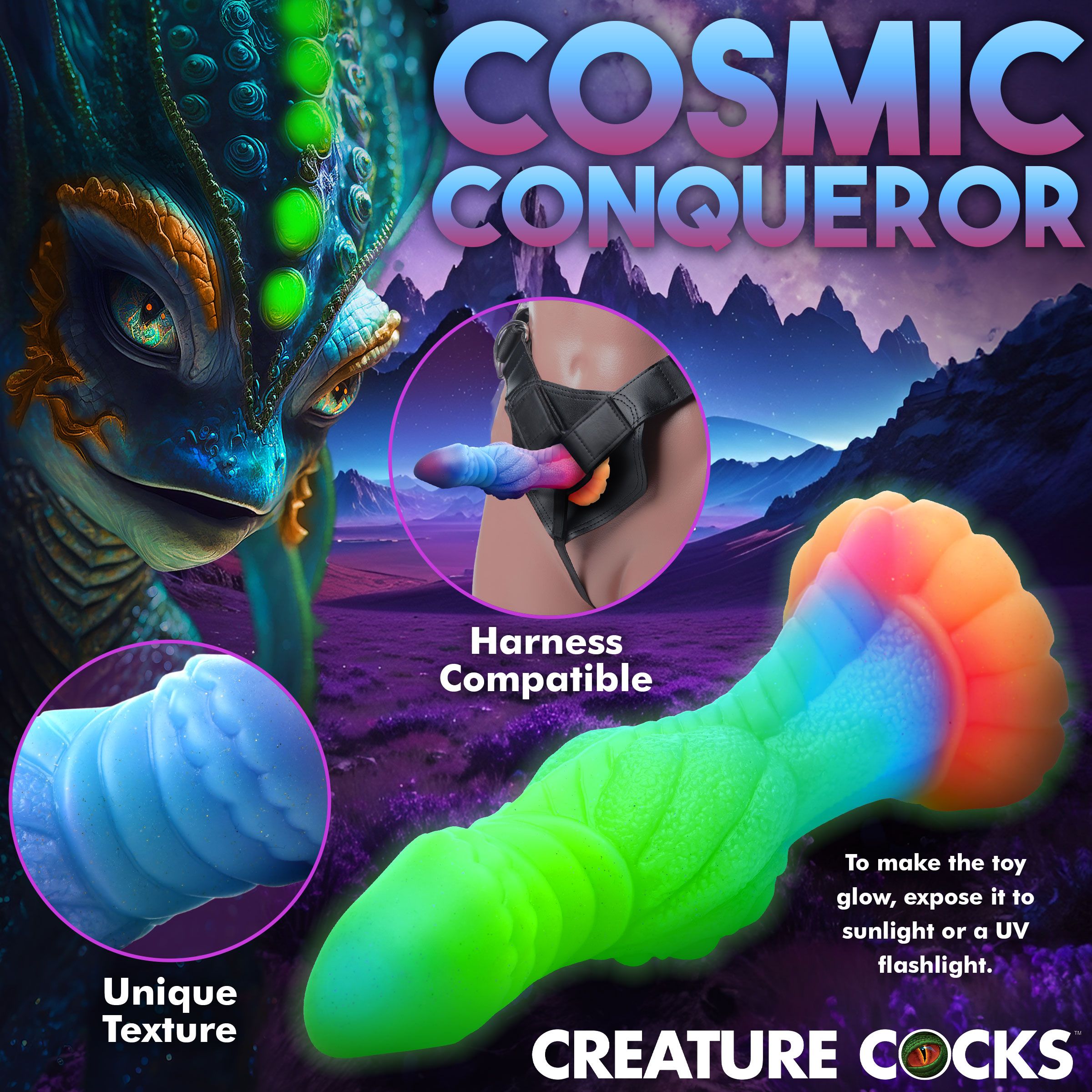 Glow-in-the-dark buitenaardse dildo