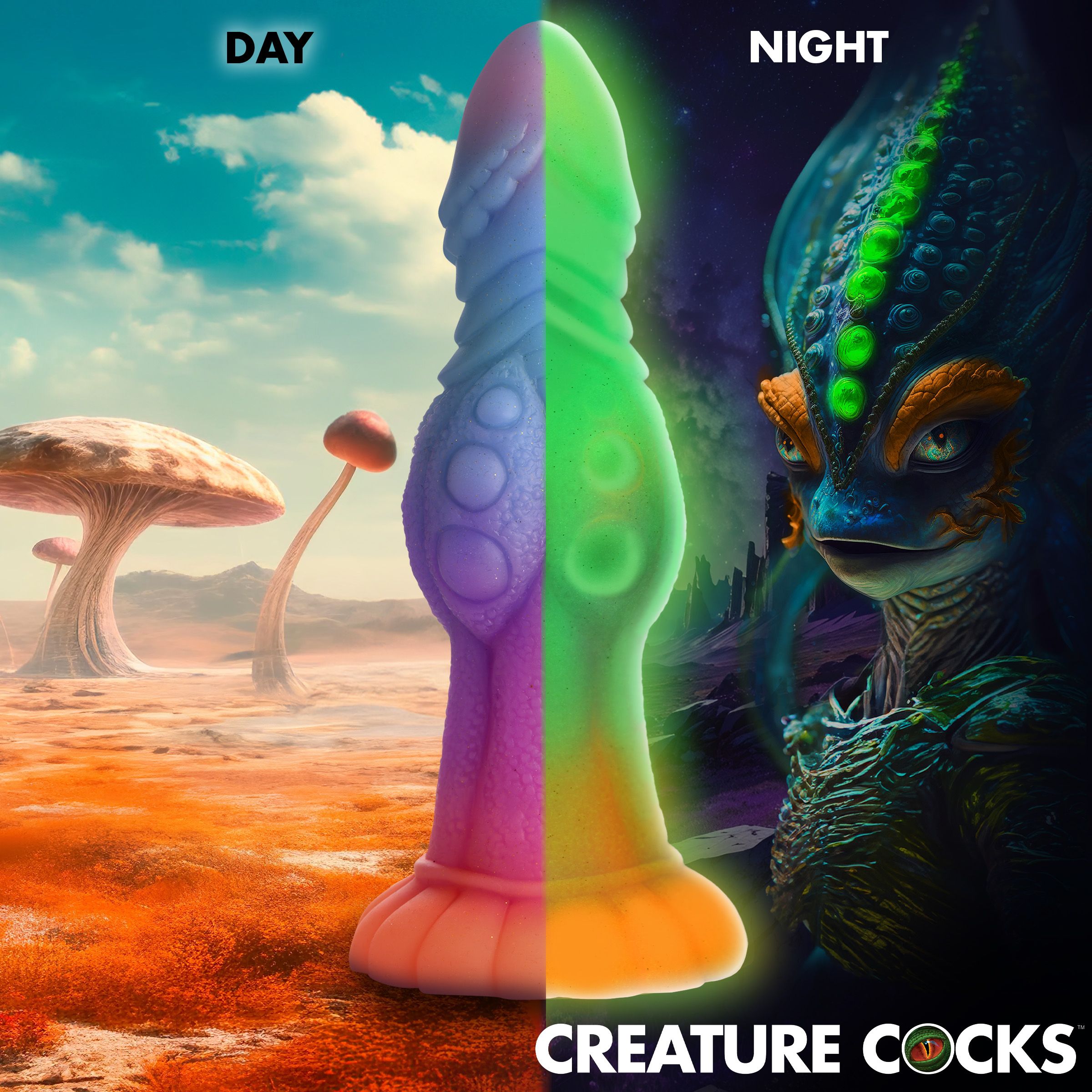 Glow-in-the-dark buitenaardse dildo