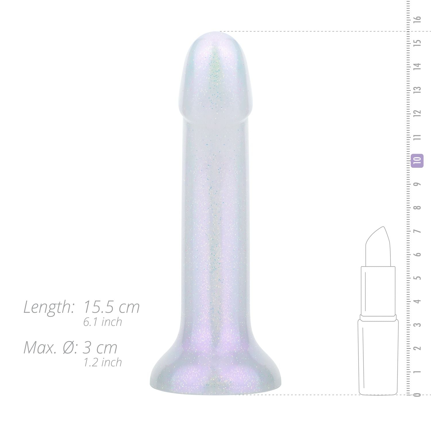 Zeemeermin Glitter Dildo - 15 cm