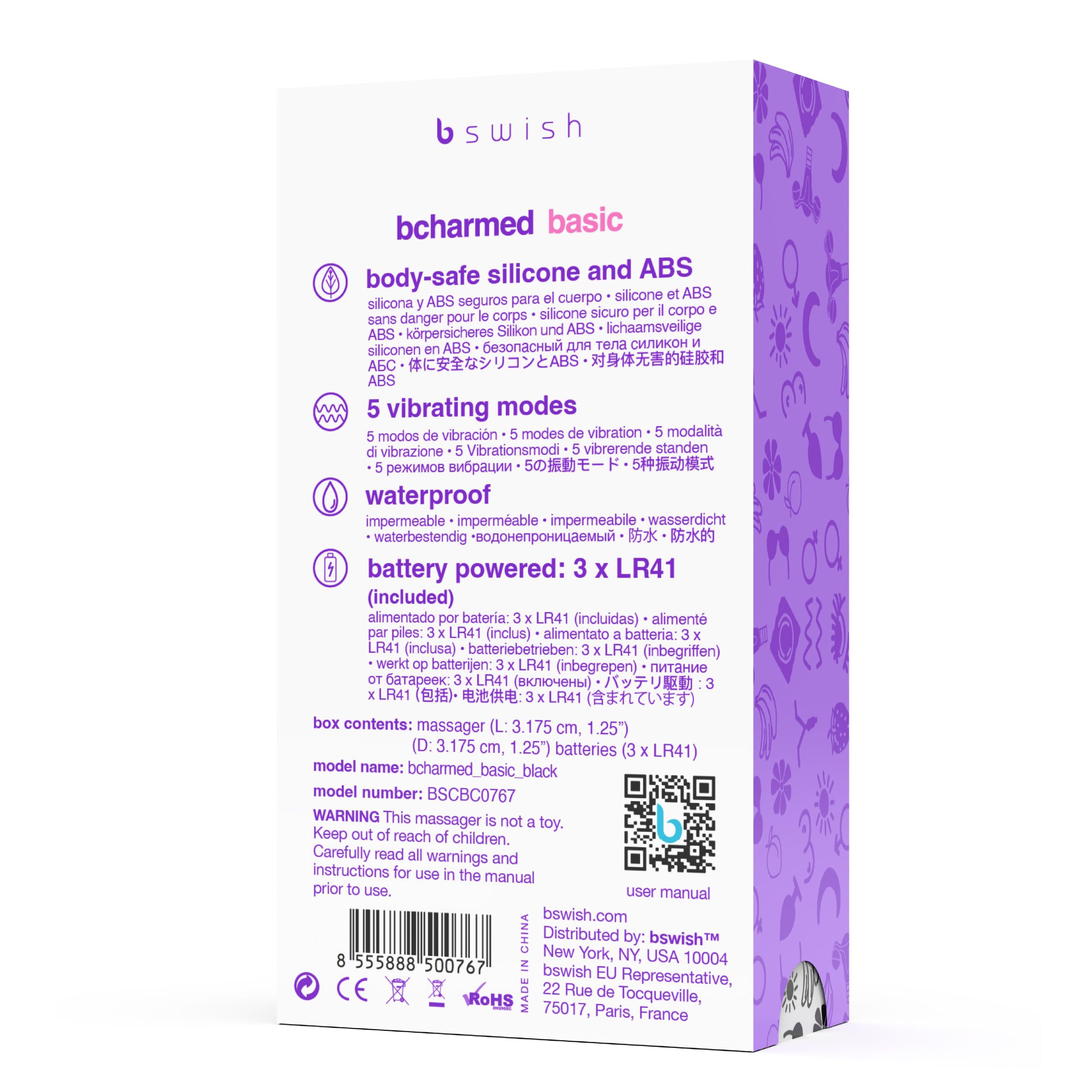 B Swish - Bcharmed Basic Cock Ring - Zwart