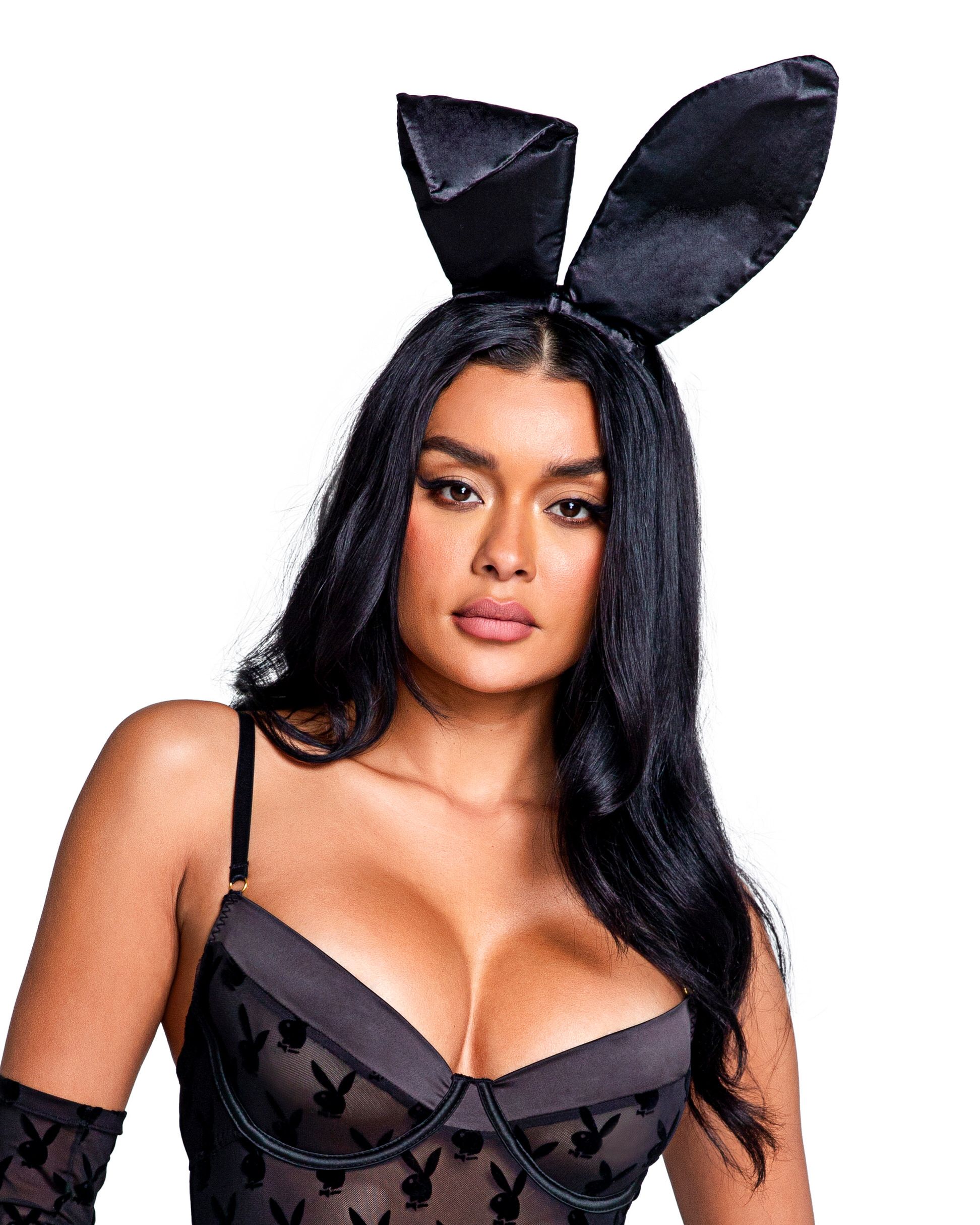 Playboy Lingerie - Satin Bunny Ears - Zwart