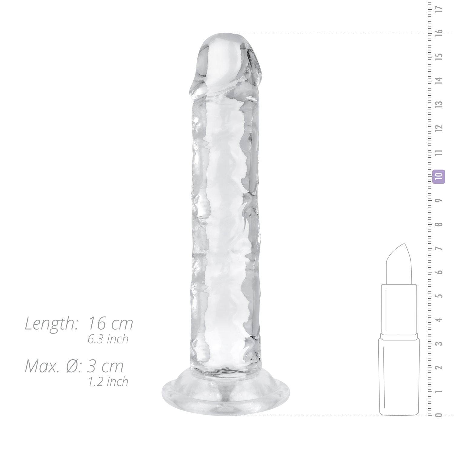Jelly-dildo zonder ballen - 14 cm