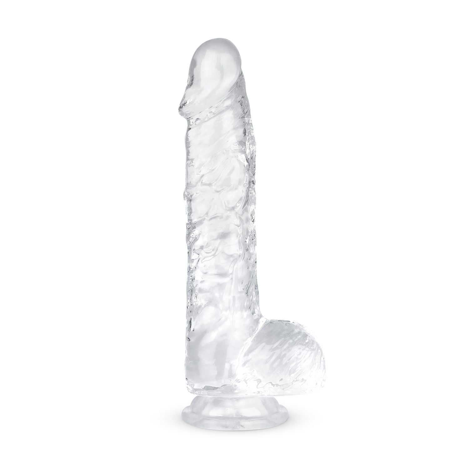 Jelly-dildo met ballen - 15 cm