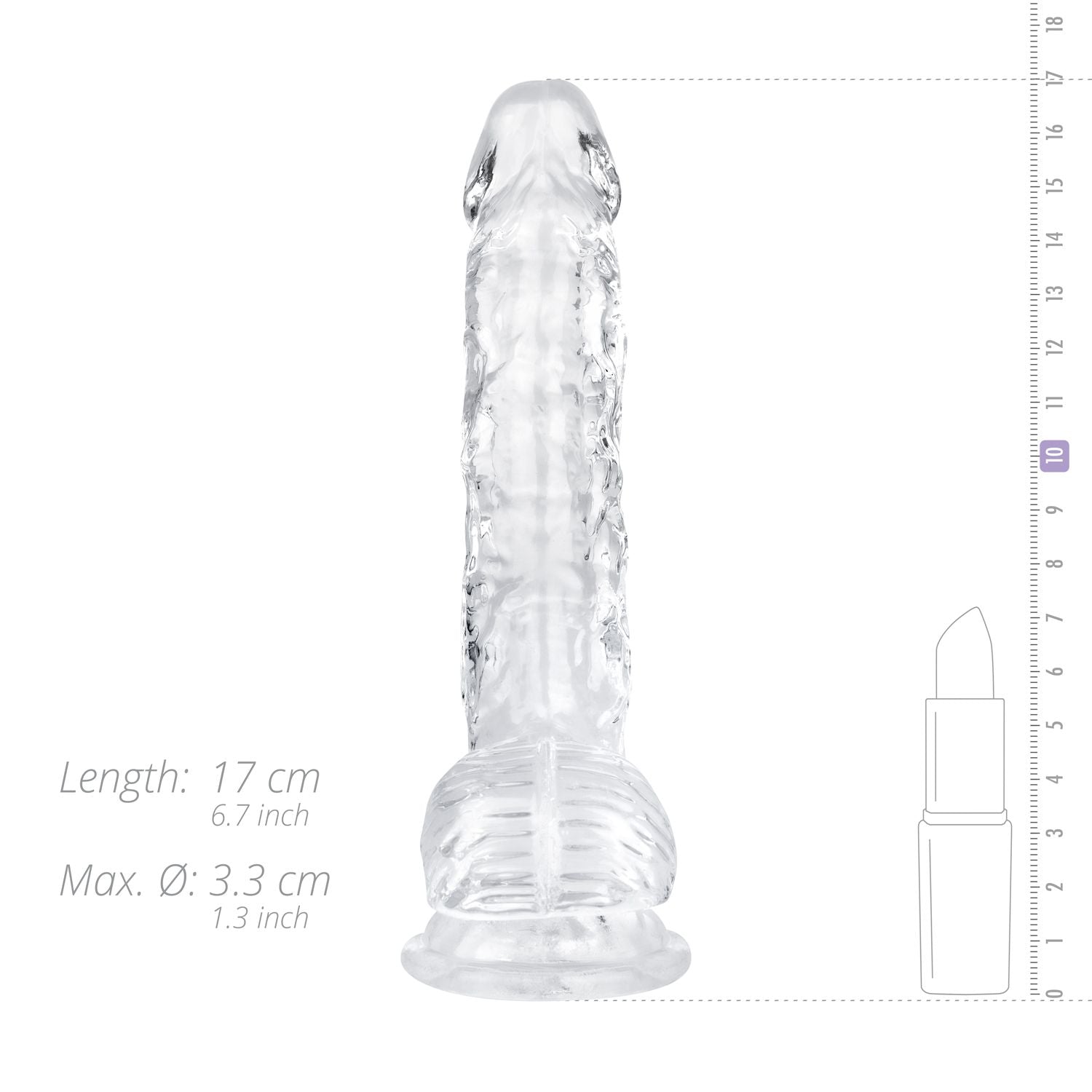 Jelly-dildo met ballen - 15 cm