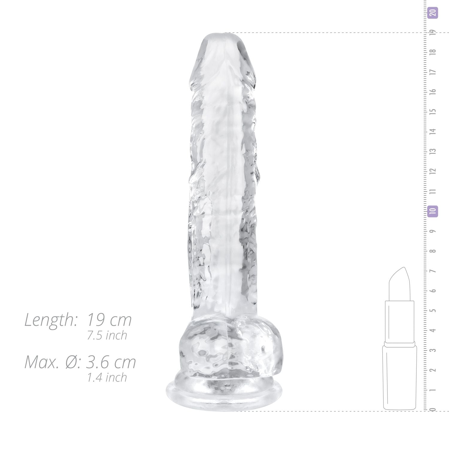 Jelly-dildo met ballen - 17 cm