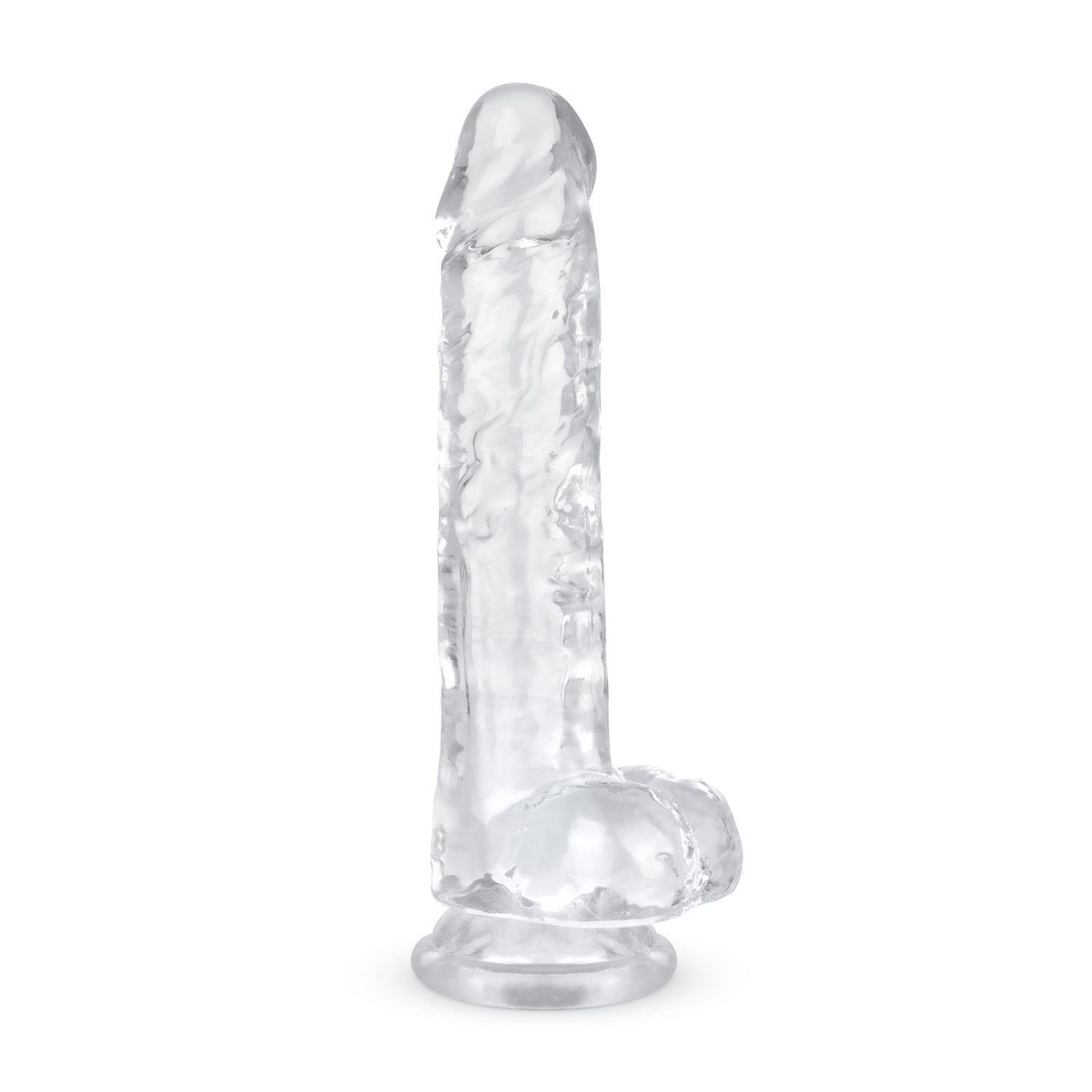Jelly-dildo met ballen - 19 cm
