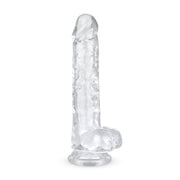 Jelly-dildo met ballen - 19 cm