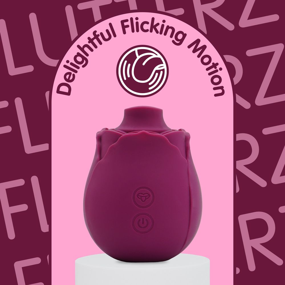 Skins Rose Buddies - The Rose Flutterz Vibrator - Wijnrood