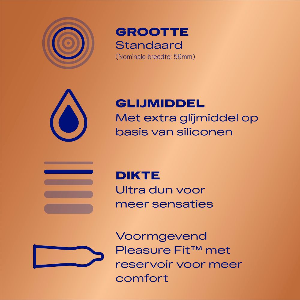 Durex - Condooms Nude Extra Glijmiddel - 10 stuks