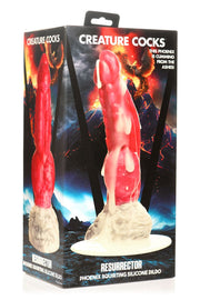 XR Brands - Resurrector Phoenix Spuitende Siliconen Dildo - Rood/Wit