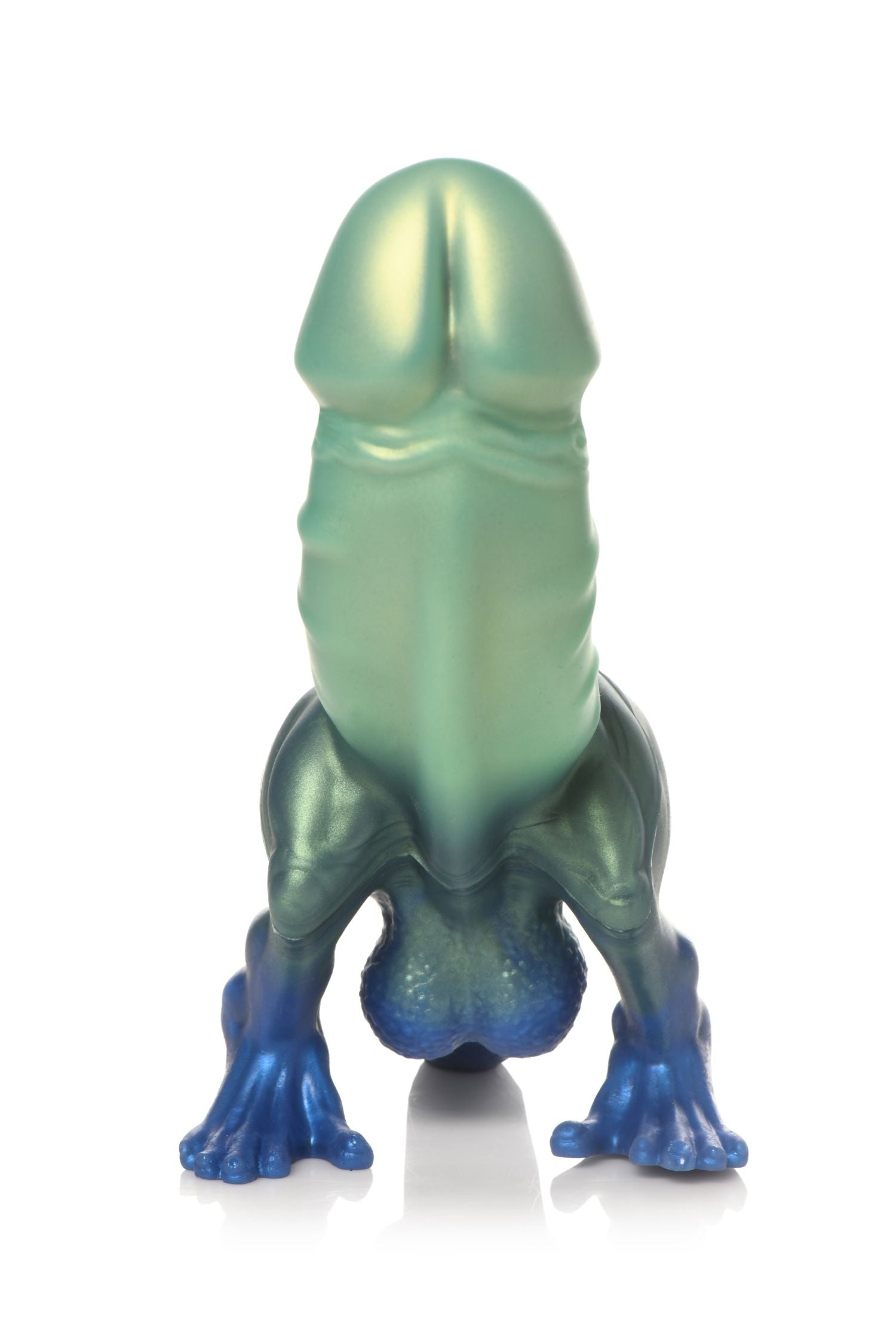 XR Brands - Jurassic Cock Dinosaurus Dildo - Groen & Blauw