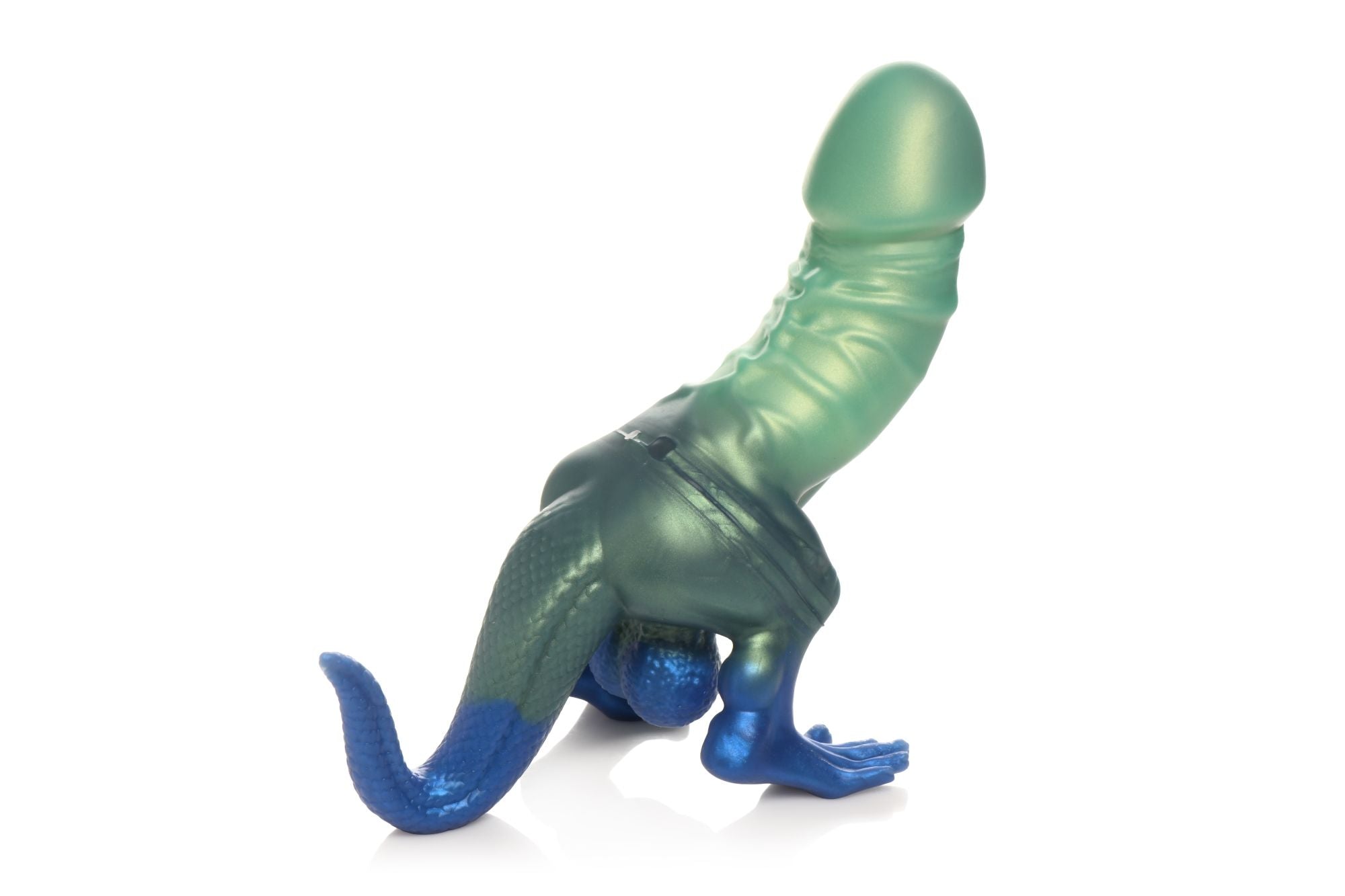 XR Brands - Jurassic Cock Dinosaurus Dildo - Groen & Blauw