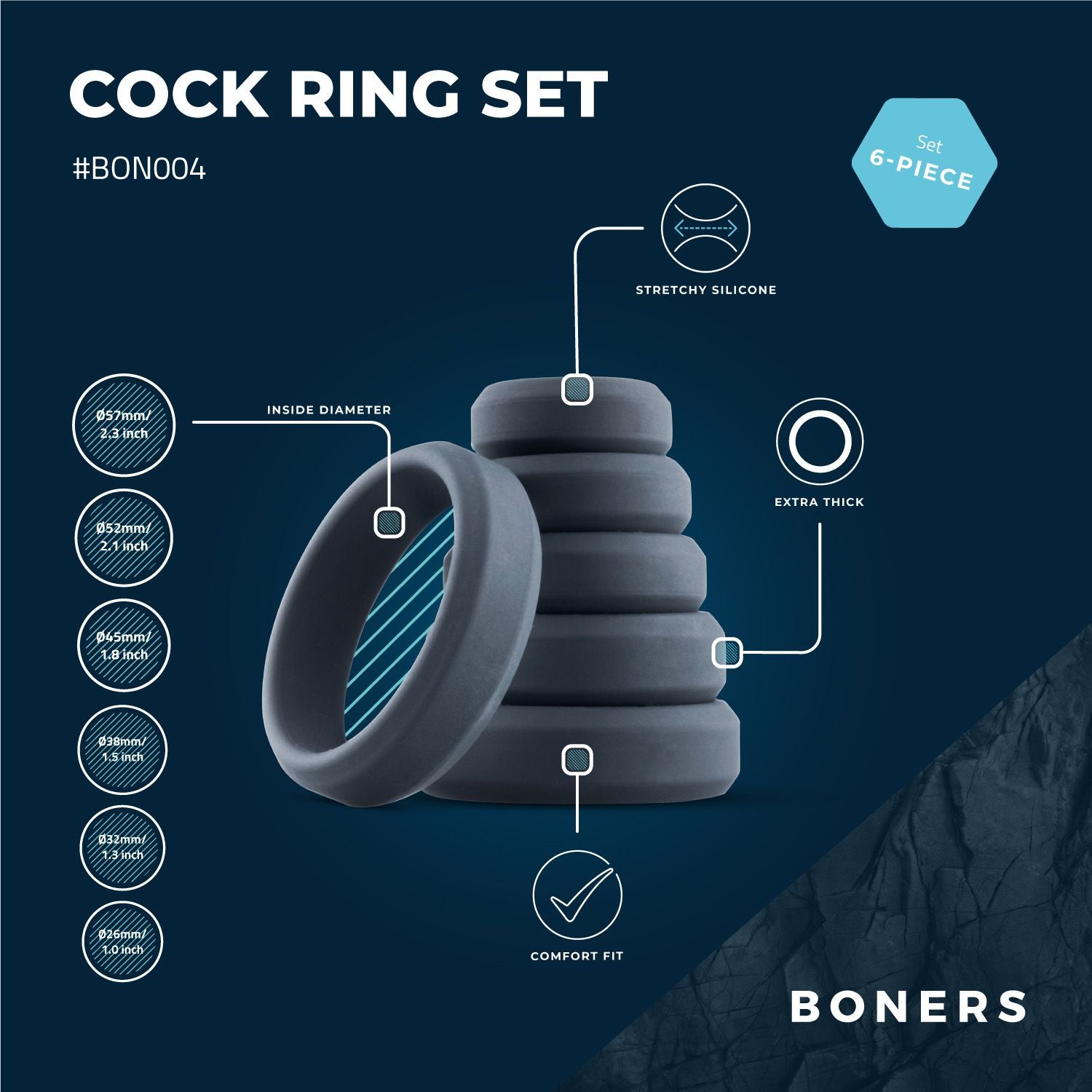 Boners 6-delige Cockringset