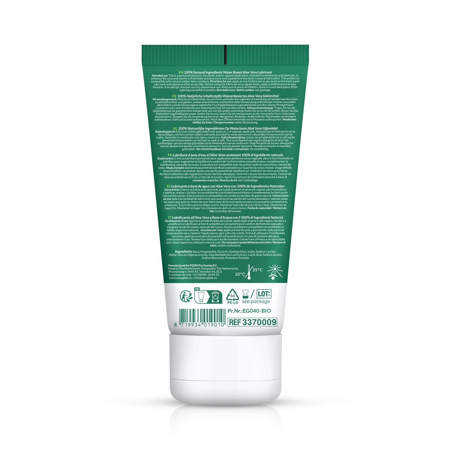 EasyGlide - Bio &amp; Natuurlijk Glijmiddel op Waterbasis Aloë vera - 100 ml