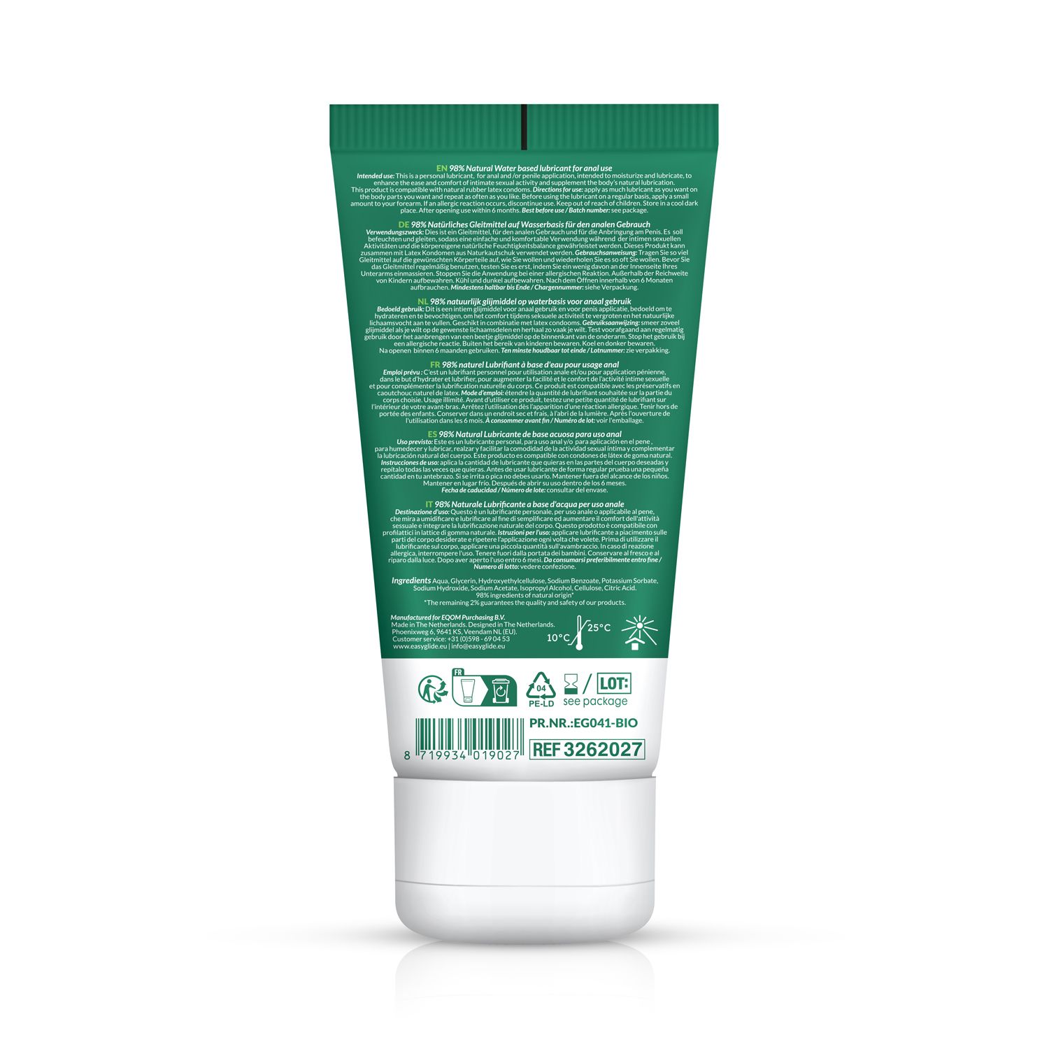EasyGlide - Bio &amp; Natuurlijk Glijmiddel op Waterbasis Anaal - 100 ml