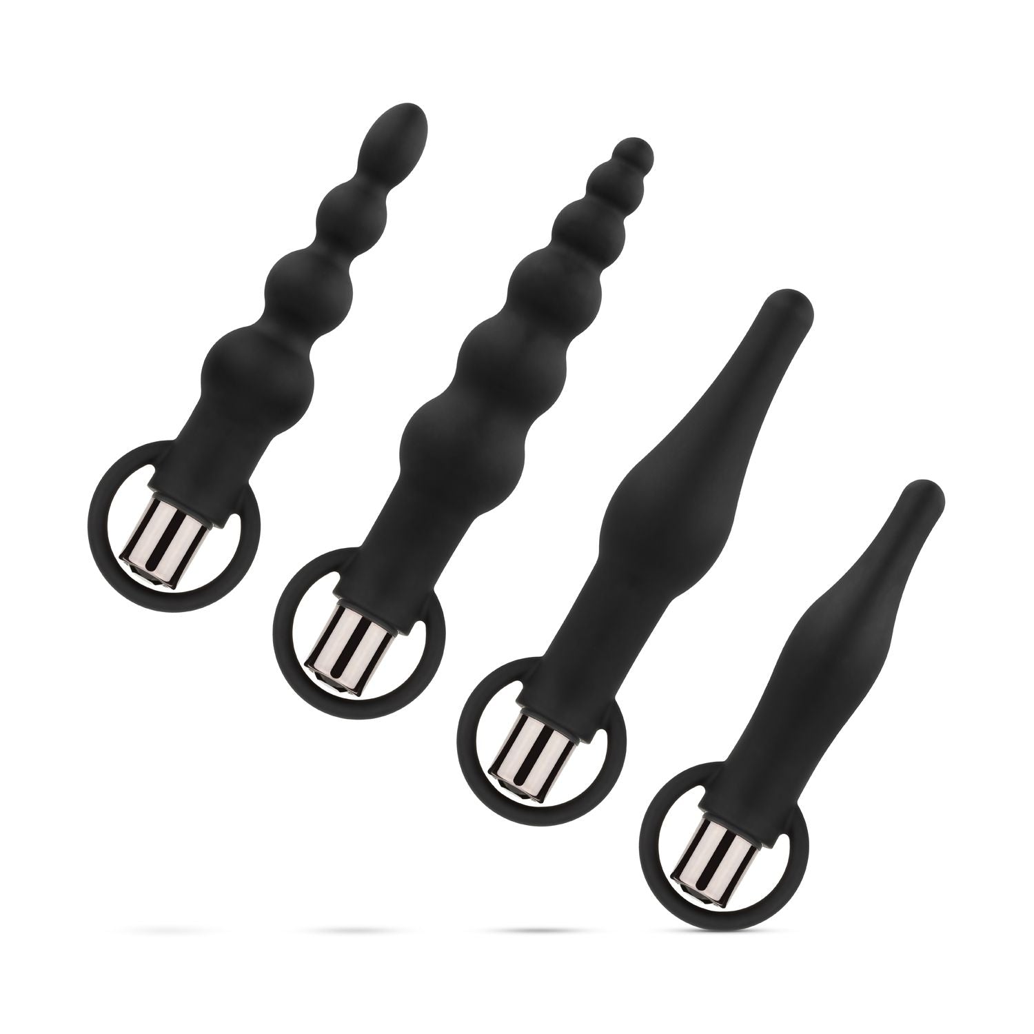 Anaal Plug Set Met Bullet Vibrator - Zwart