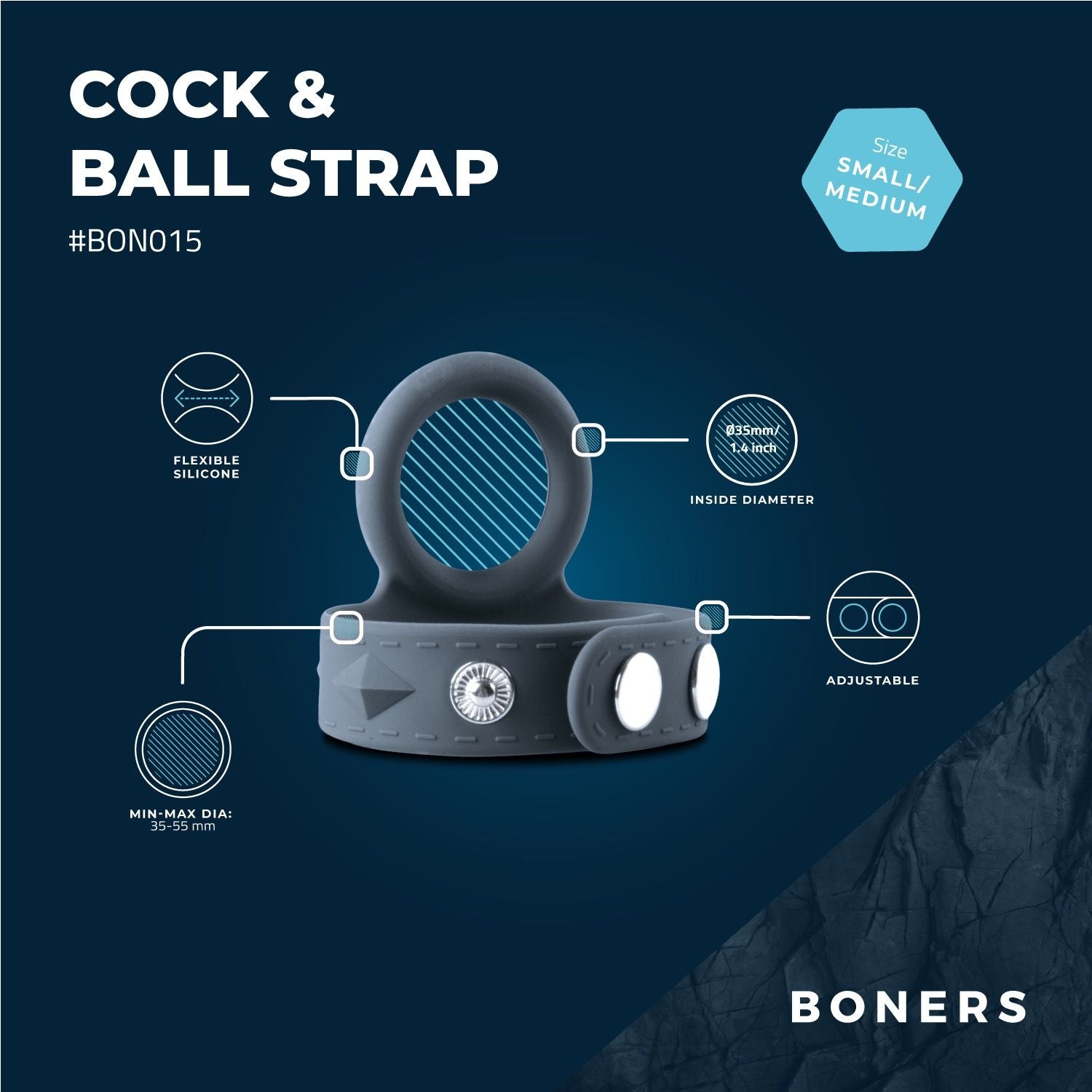 Boners Cock &amp; Ball Strap - S/M