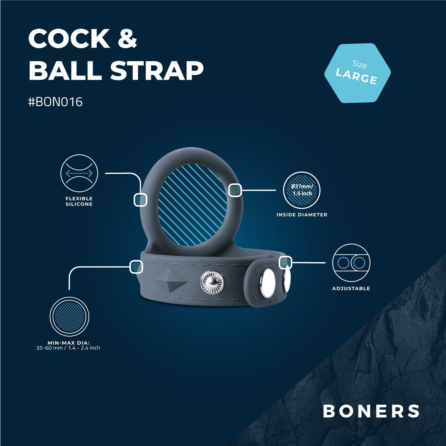 Boners Cock &amp; Ball Strap - L