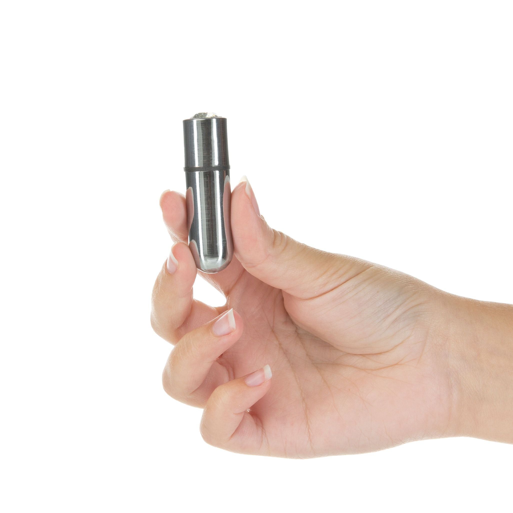 PowerBullet - First Class Mini Bulllet met Kristal 9 Standen Zilver
