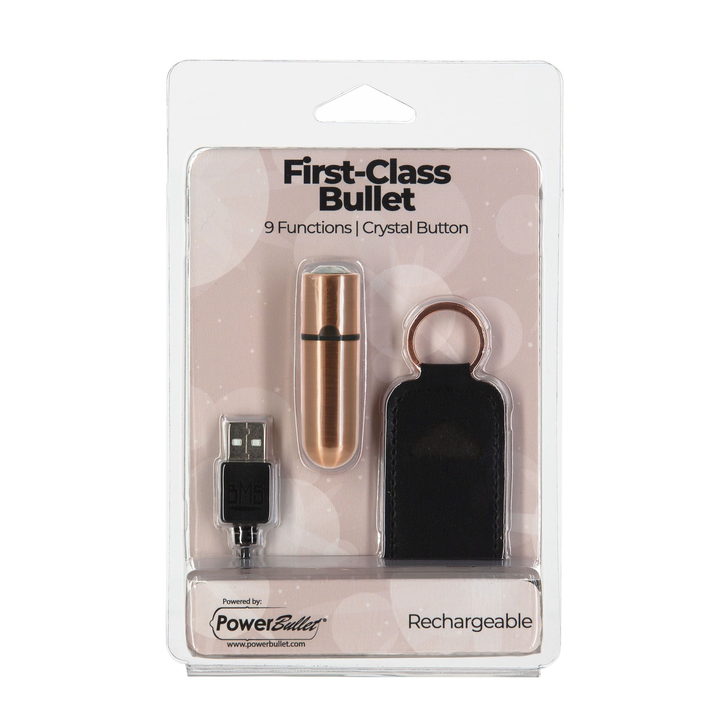 PowerBullet - First Class Mini Bulllet met Kristal 9 Standen Rose Goud