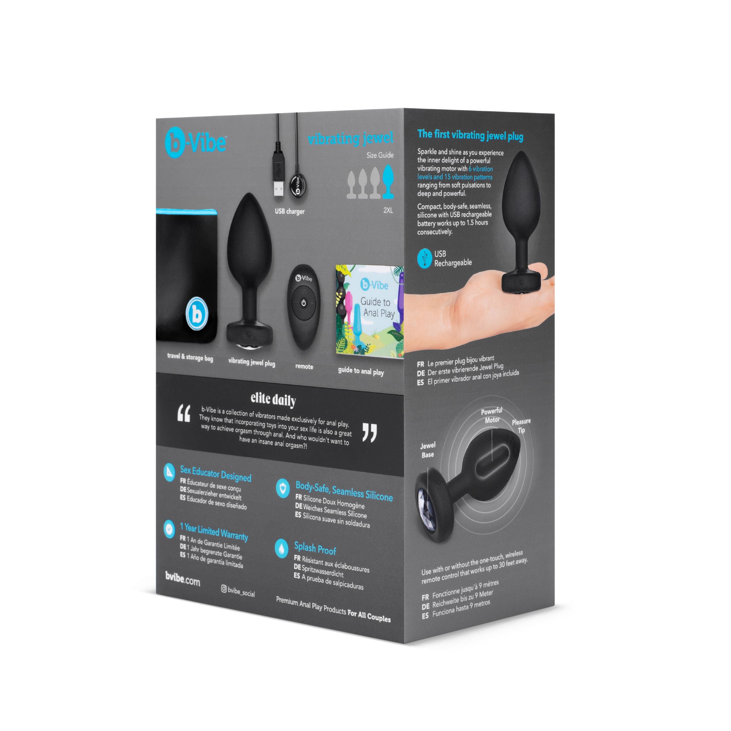 B-Vibe - Vibrerende Juwelen Plug XXL Black